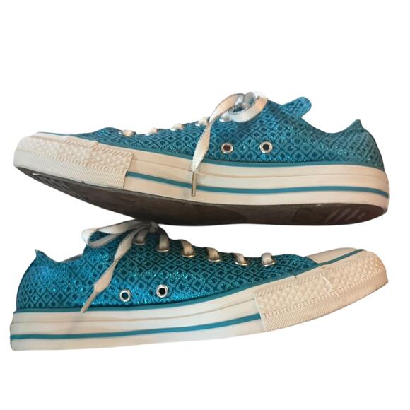 Converse All Star Blue Sparkle Specialty Oxford Size 9 - Picture 6 of 8